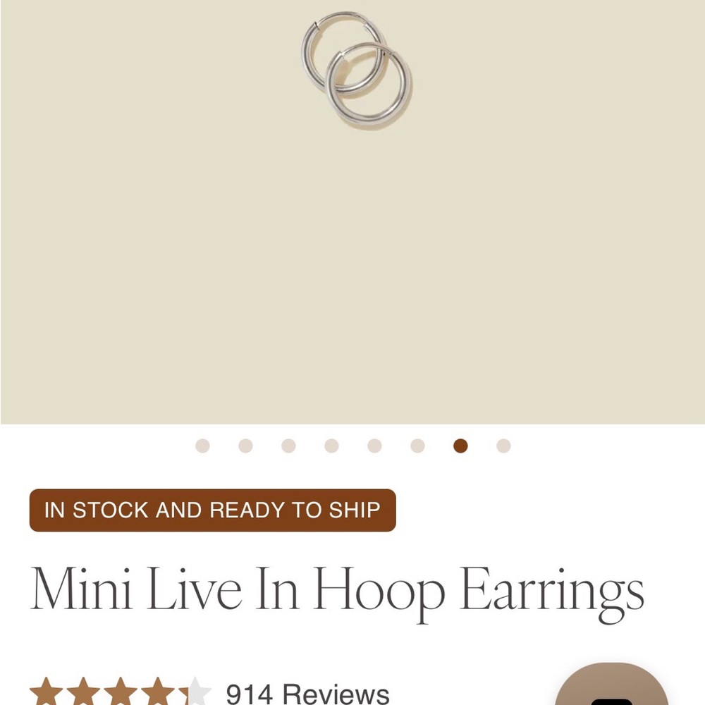 Mini Live In Silver Hoop Earrings